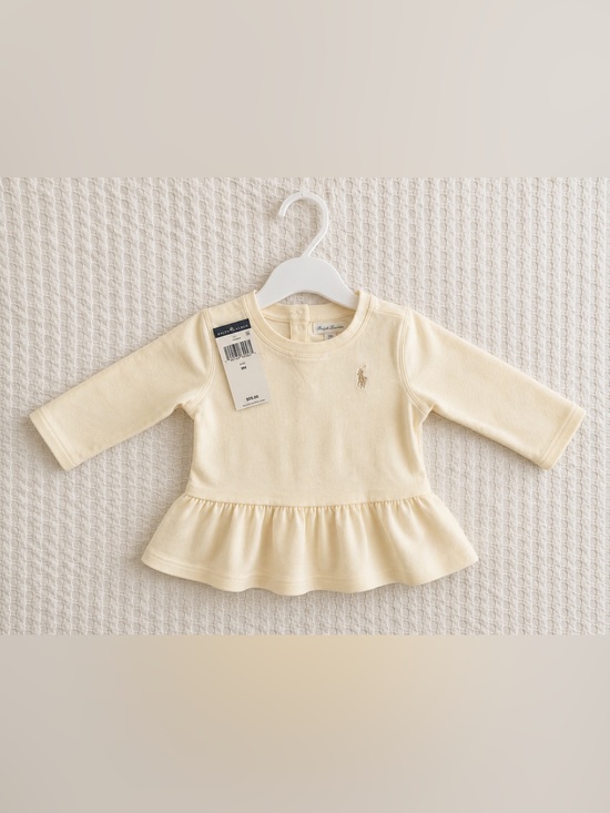 Ralph Lauren Other - Ralph Lauren Baby Girls 9M Cream Peplum Sweatshirt Top NWT